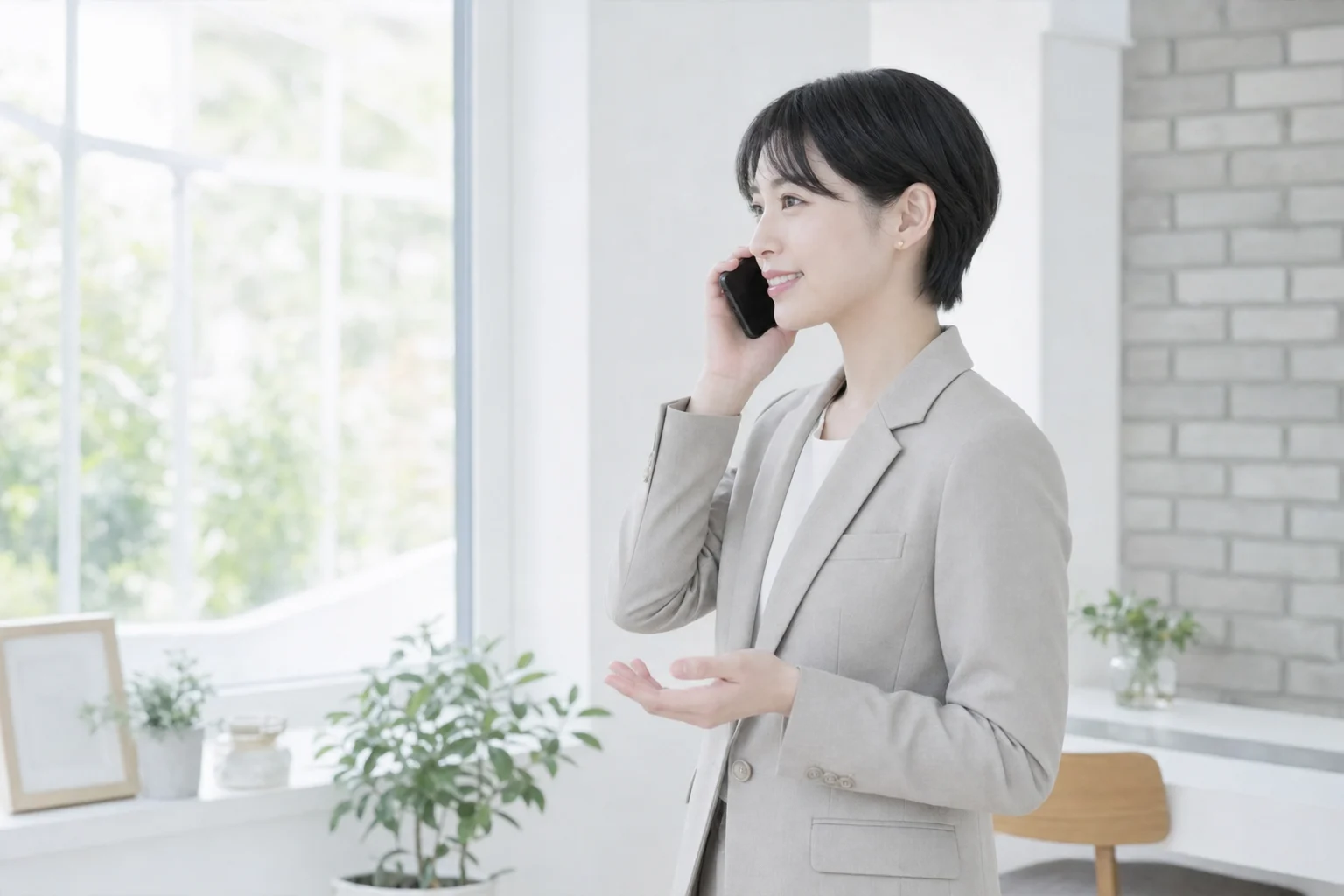 担当コーディネーターが管理会社へ電話で説明している様子